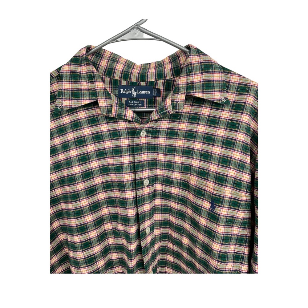 Ralph Lauren Cotton Button Down Long Sleeve Plaid Brushed Shirt - Picture 8 of 16